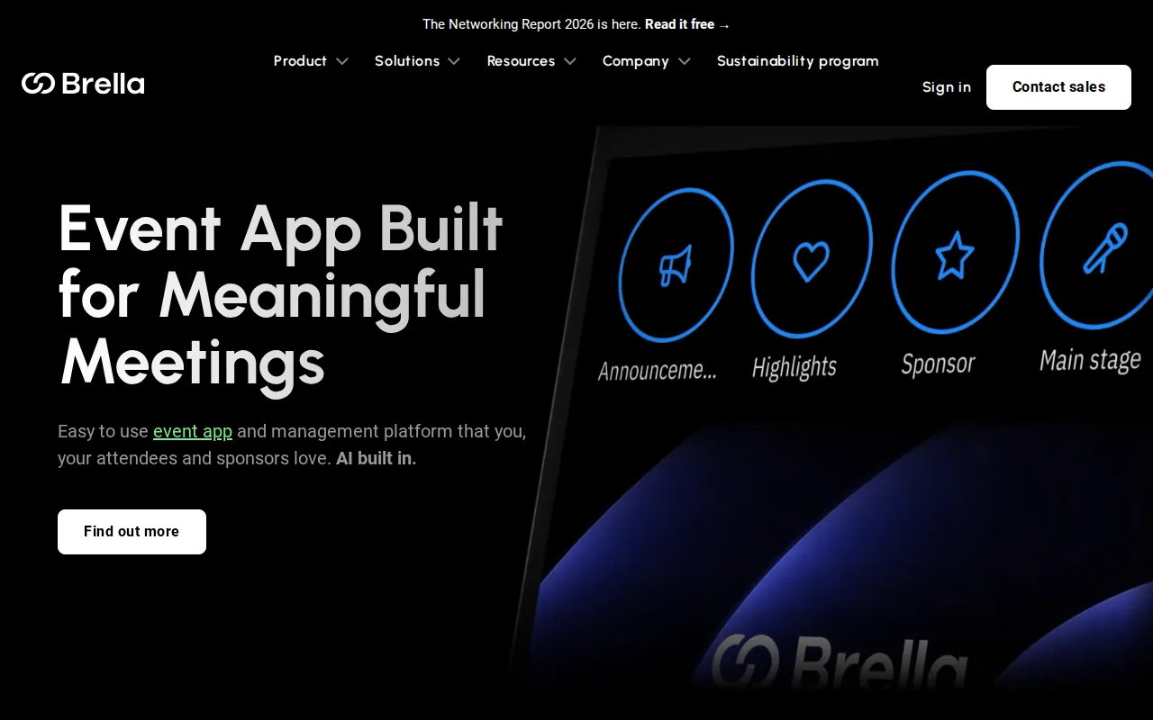 Brella automated AI matchmaking platform for B2B events