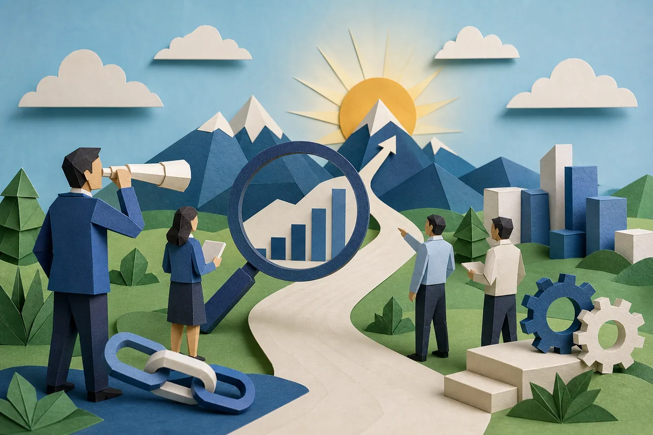 Papercraft illustration of Best B2B SEO Agency Options for Growth