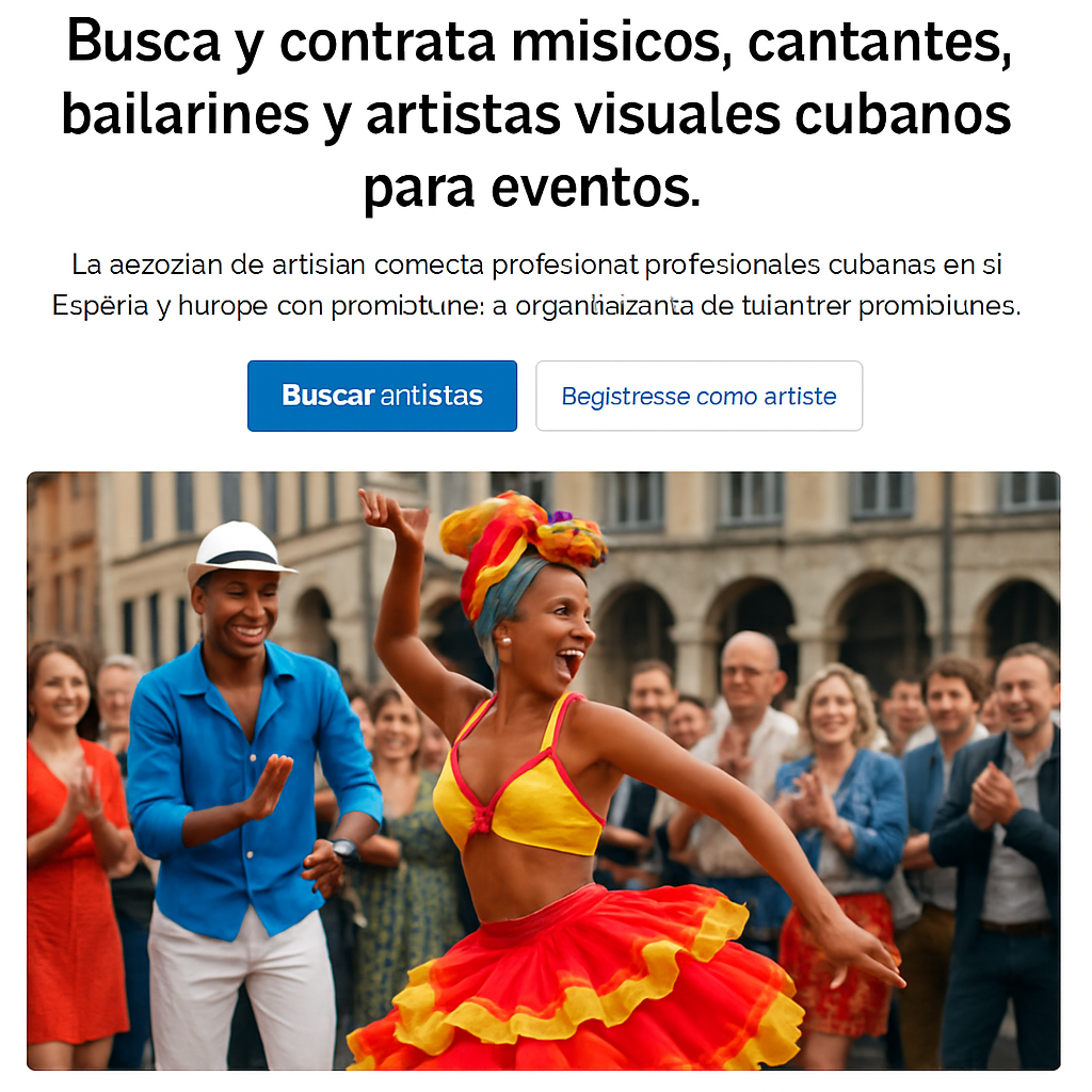 A vibrant scene of a Cuban salsa dancer performing at a European event, showing colorful costumes and lively audience. Alt: bailarines cubanos para eventos en Europa