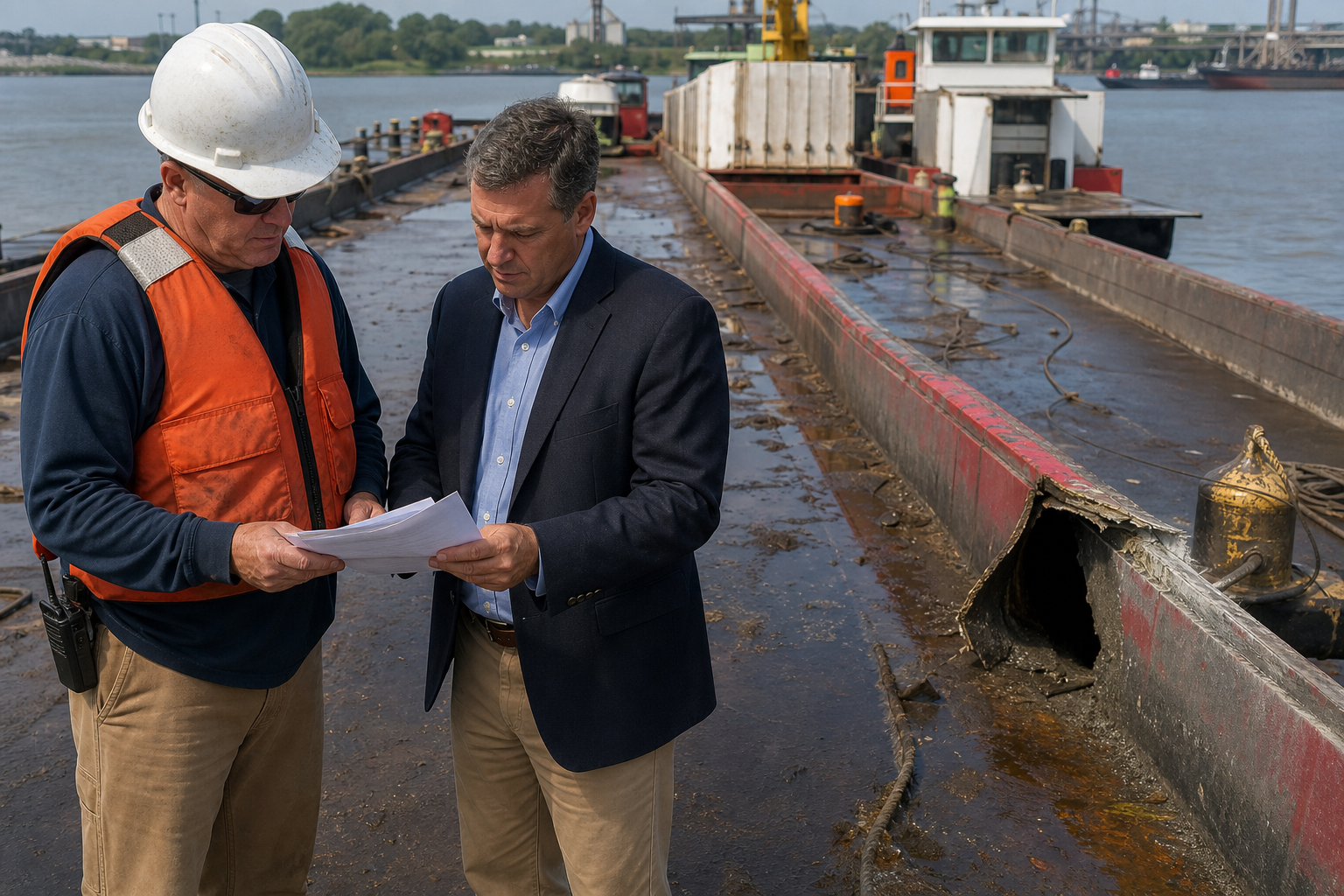 investigation of liability after a barge collision injury
