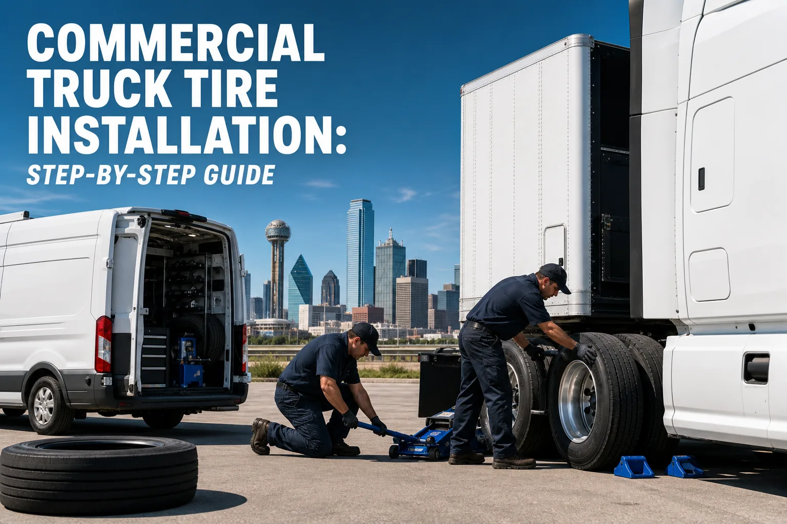 Commercial truck tire installation mobile service