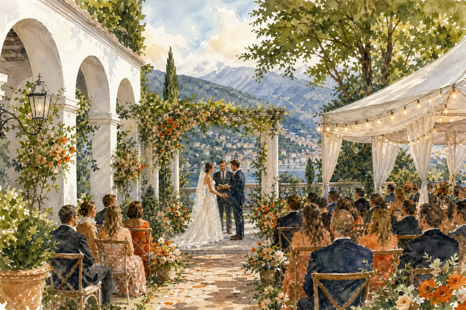 "Garden wedding at Villino Rubini Brunate"