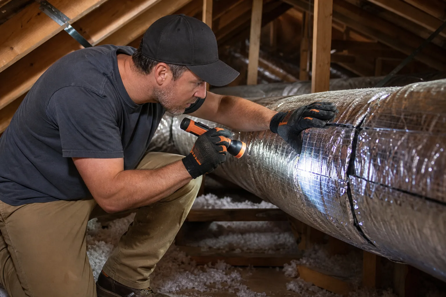 Inspecting leaking air ducts in an Auburn or Colfax home