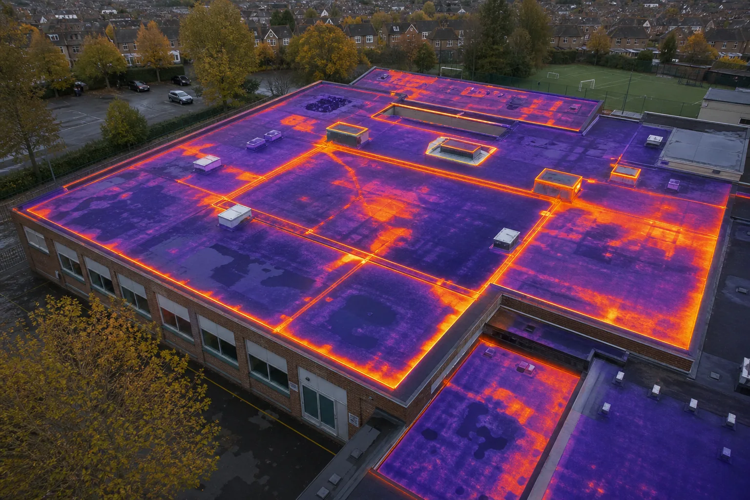 Thermal imaging of building envelope moisture and heat loss