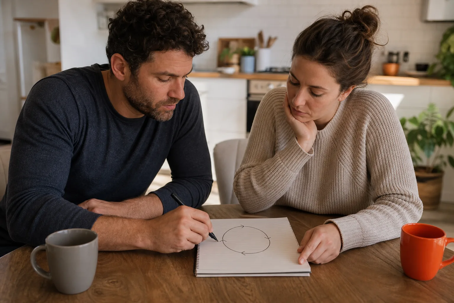 Couple mapping conflict cycle on paper