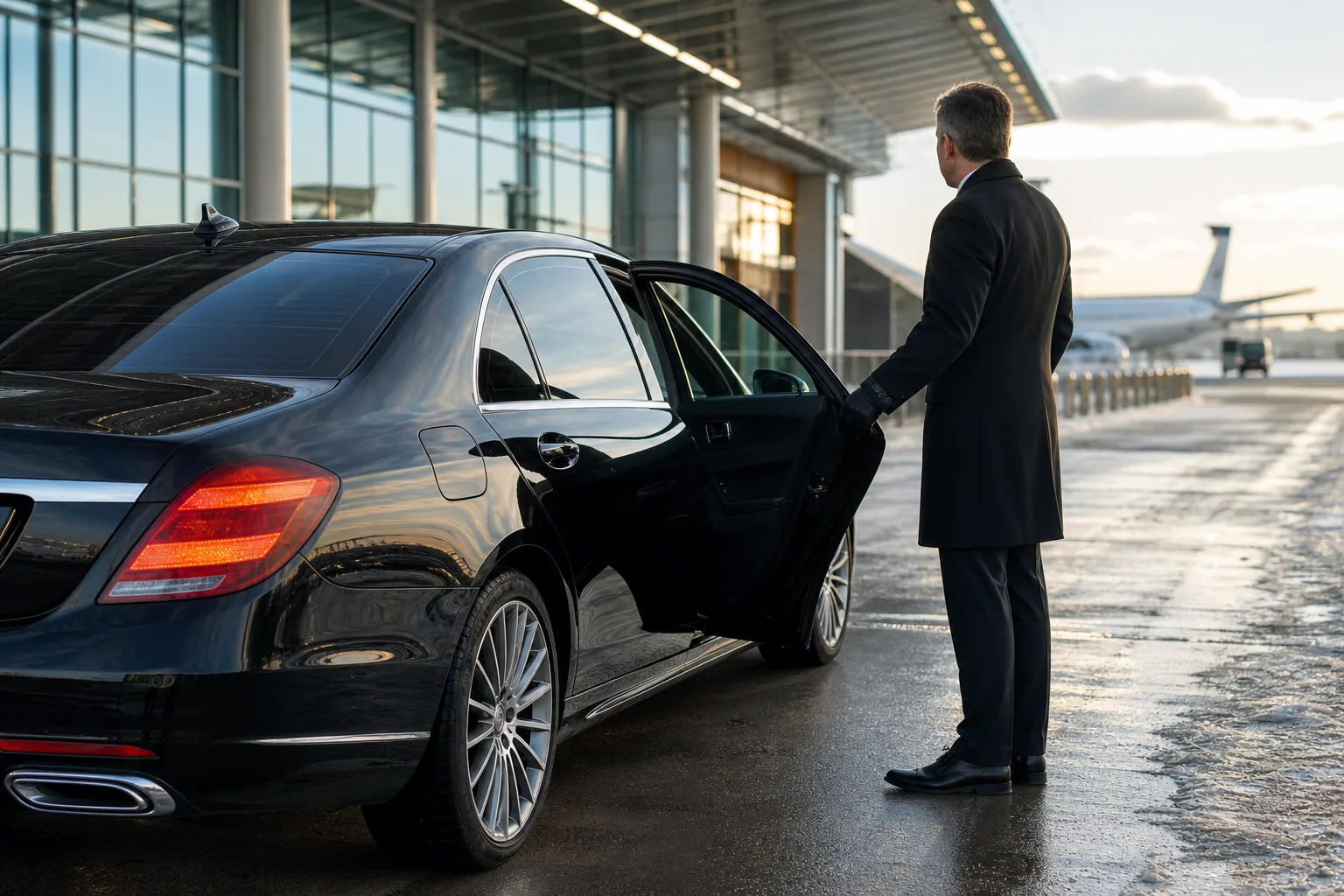 Minneapolis corporate airport transportation with luxury chauffeur at the airport