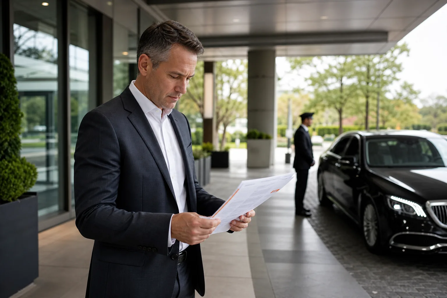 Corporate event transportation itinerary and chauffeur pickup planning