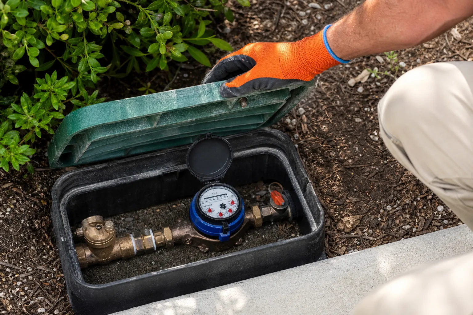 Water meter leak detection step.