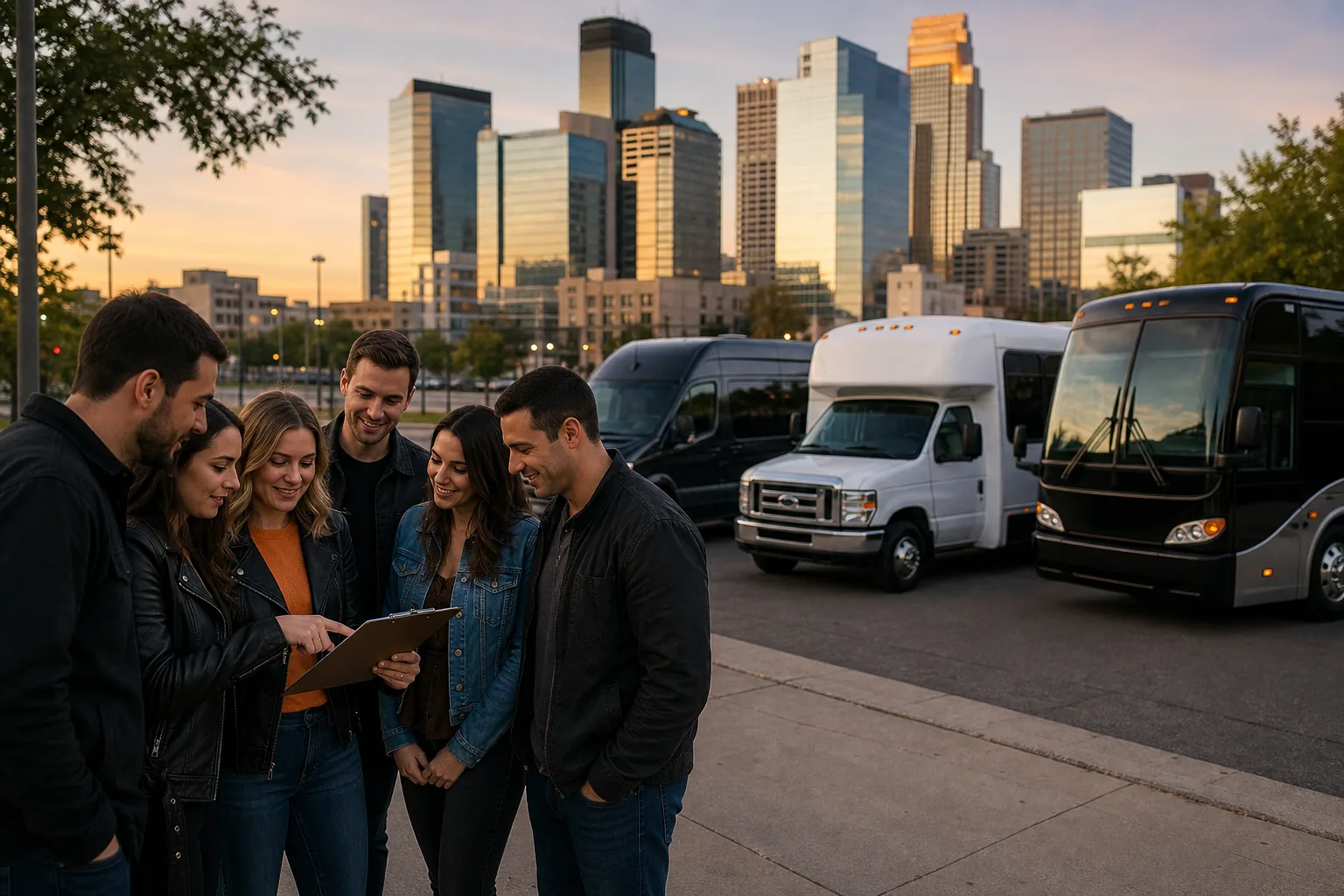 Minneapolis group estimating party bus capacity for a night out