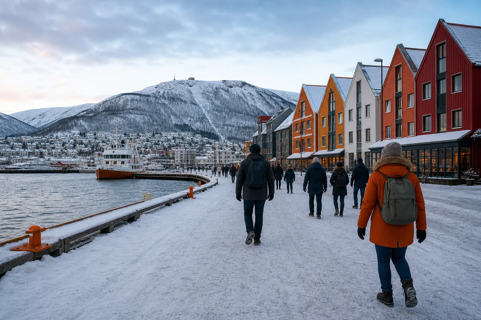 Tromsø winter itinerary with Arctic city and mountain views