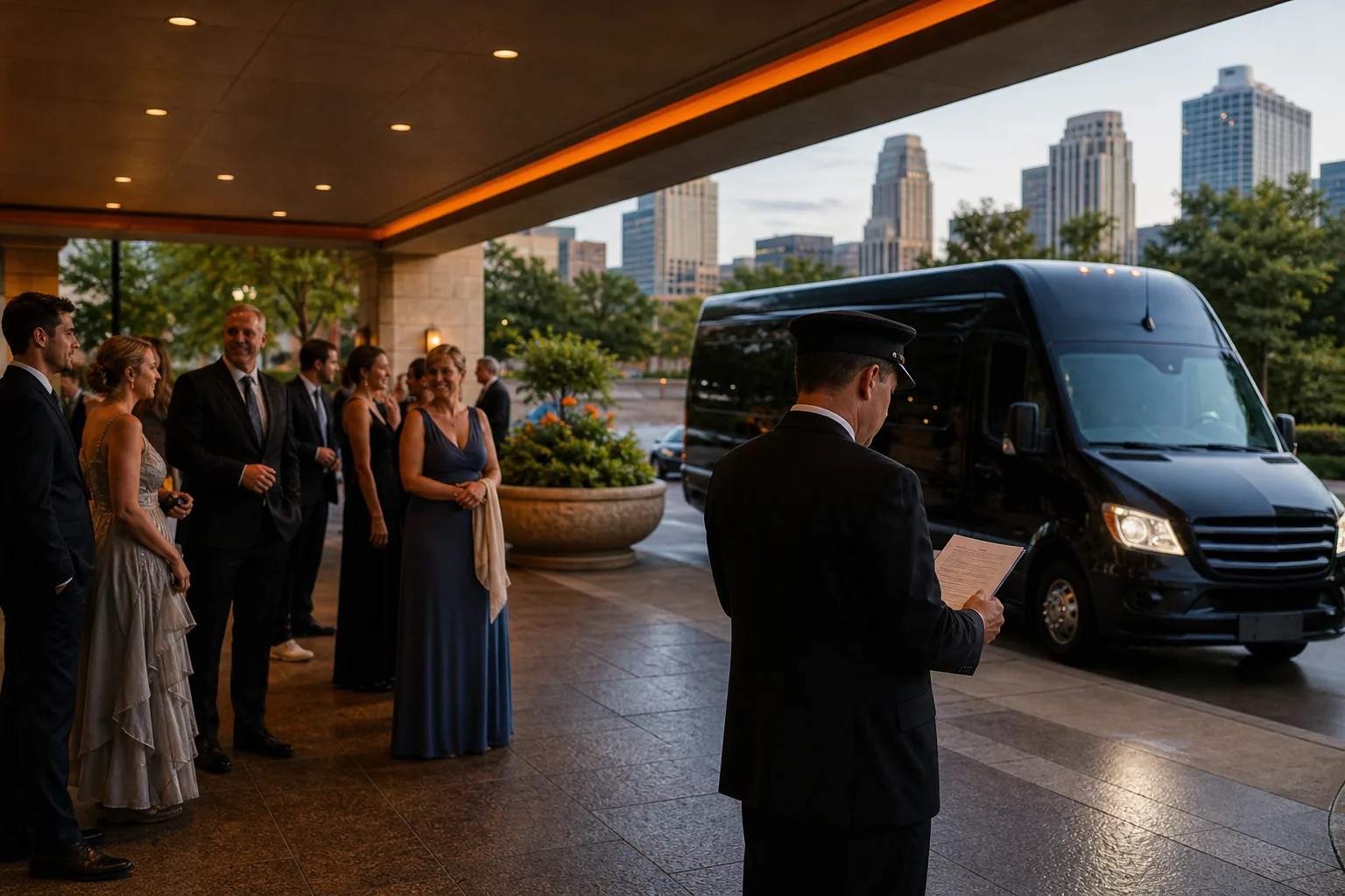 Wedding shuttle pickup instructions for guests