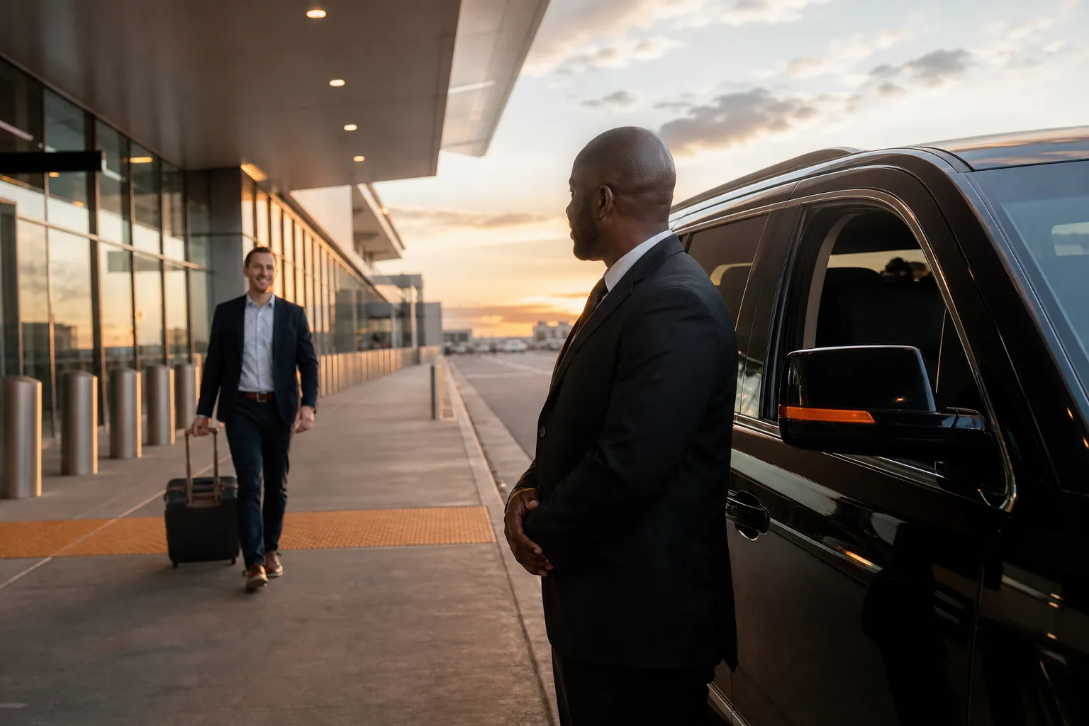 Chauffeur waiting for a Minneapolis airport pickup