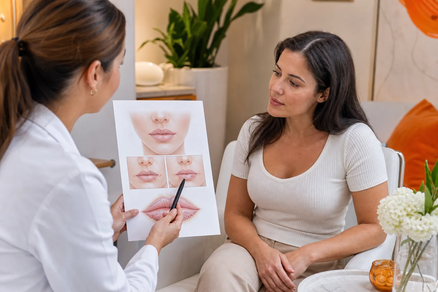 Lip flip vs lip filler consultation comparison