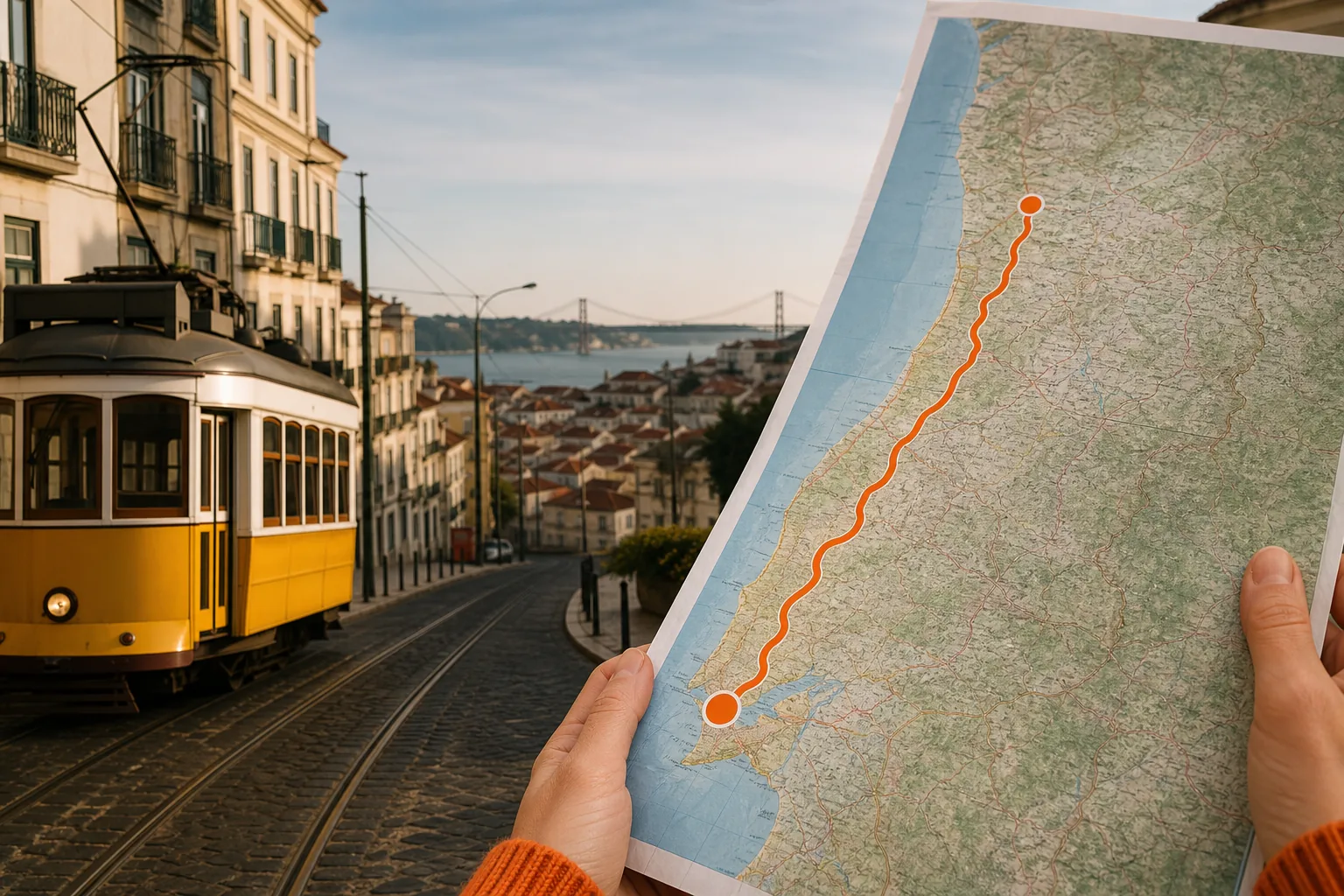 Lisbon to Porto Portugal itinerary route map