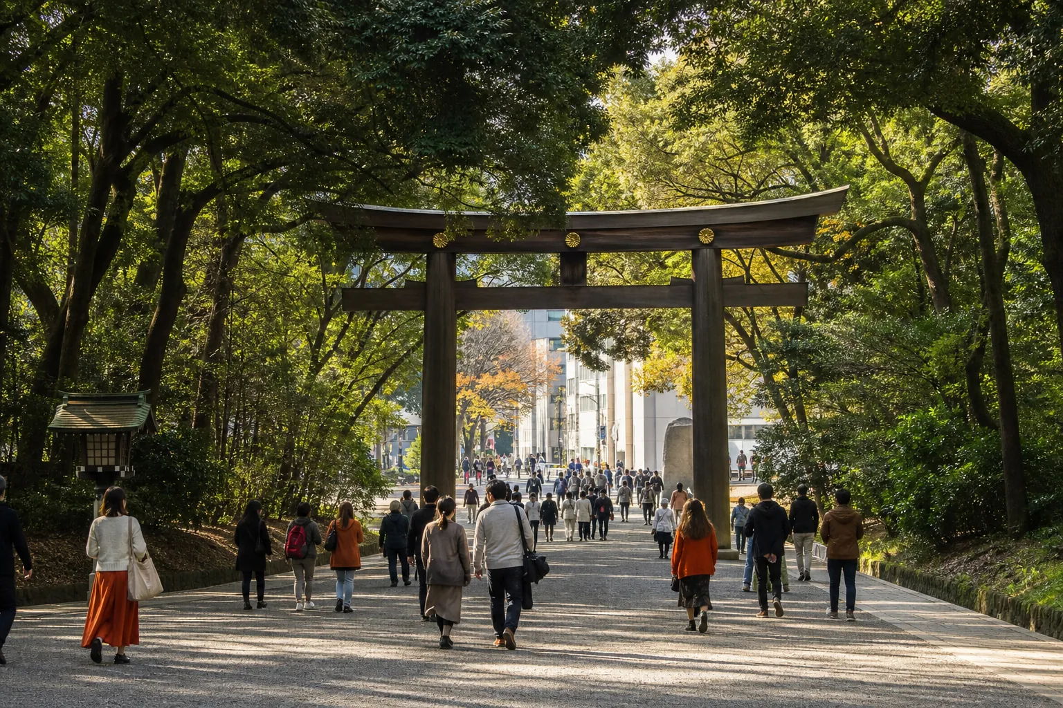 Meiji Shrine path near Harajuku and Shibuya in Tokyo