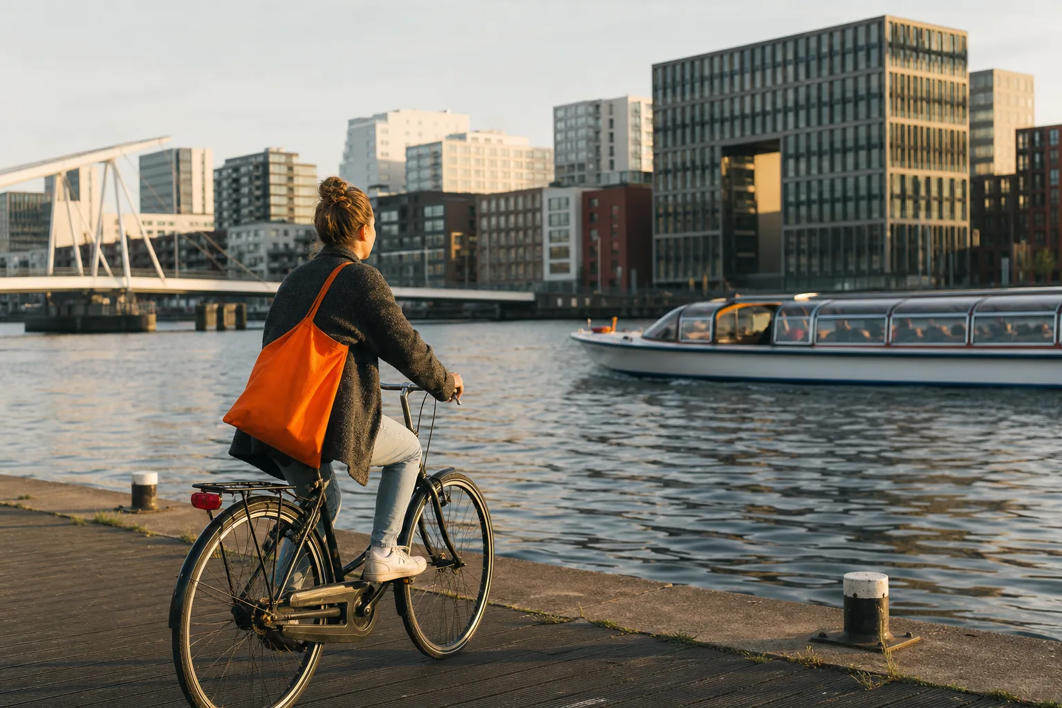 Amsterdam Noord cycling and canal cruise route