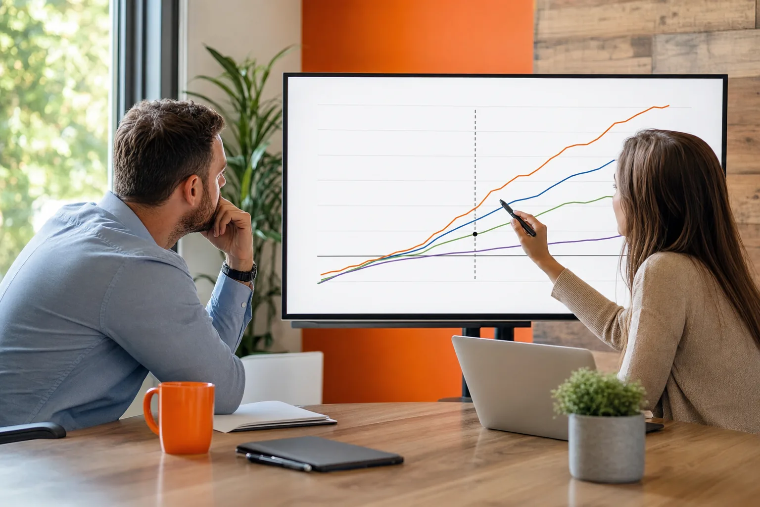 SEO ROI calculation showing traffic, leads, customers, revenue, and break-even point.