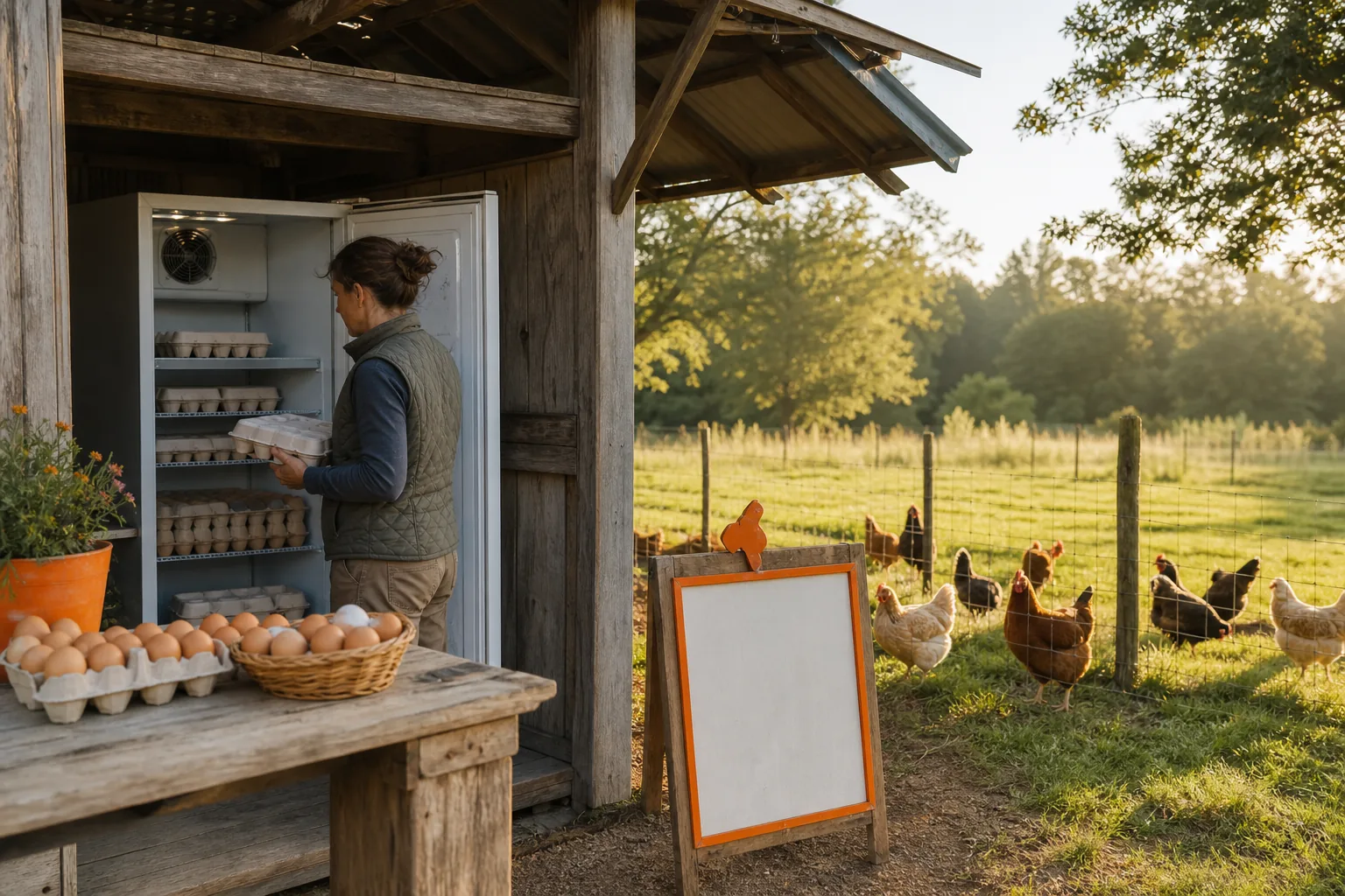 Local farm stand selling fresh eggs near me