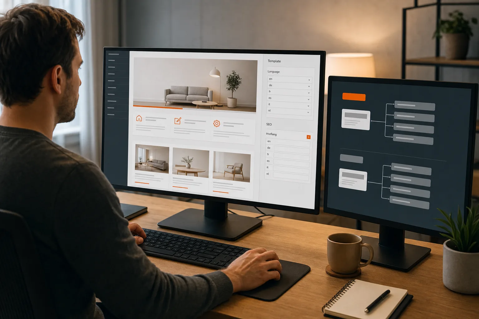 Developer implementing hreflang through CMS templates