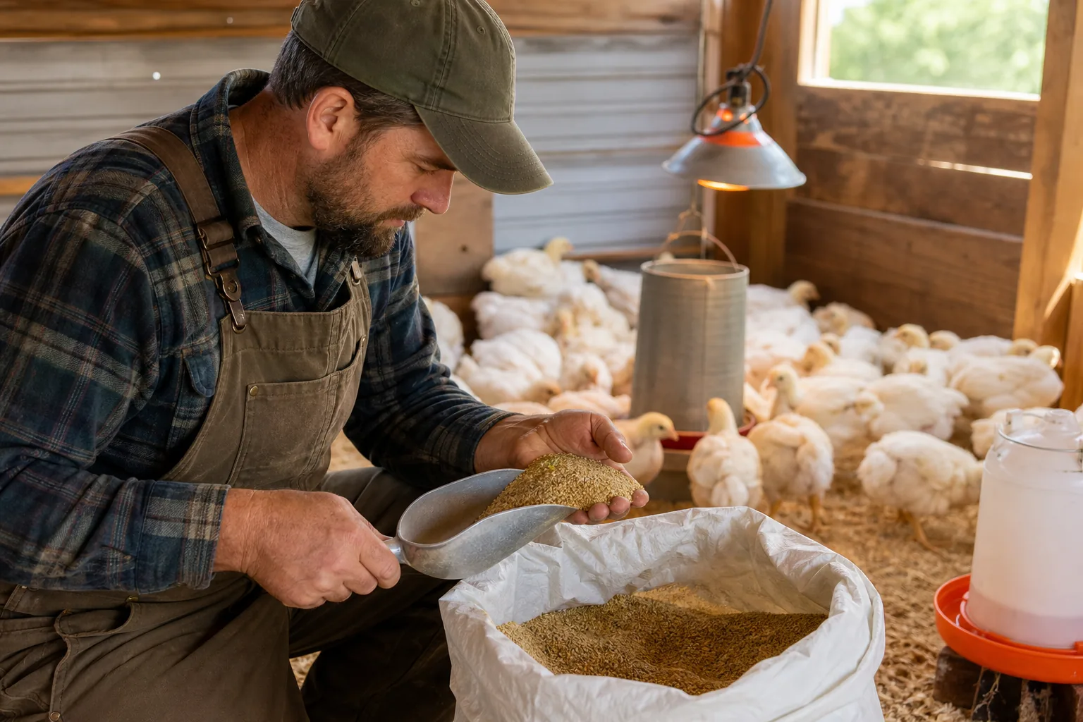 Choosing complete broiler feed for meat chickens
