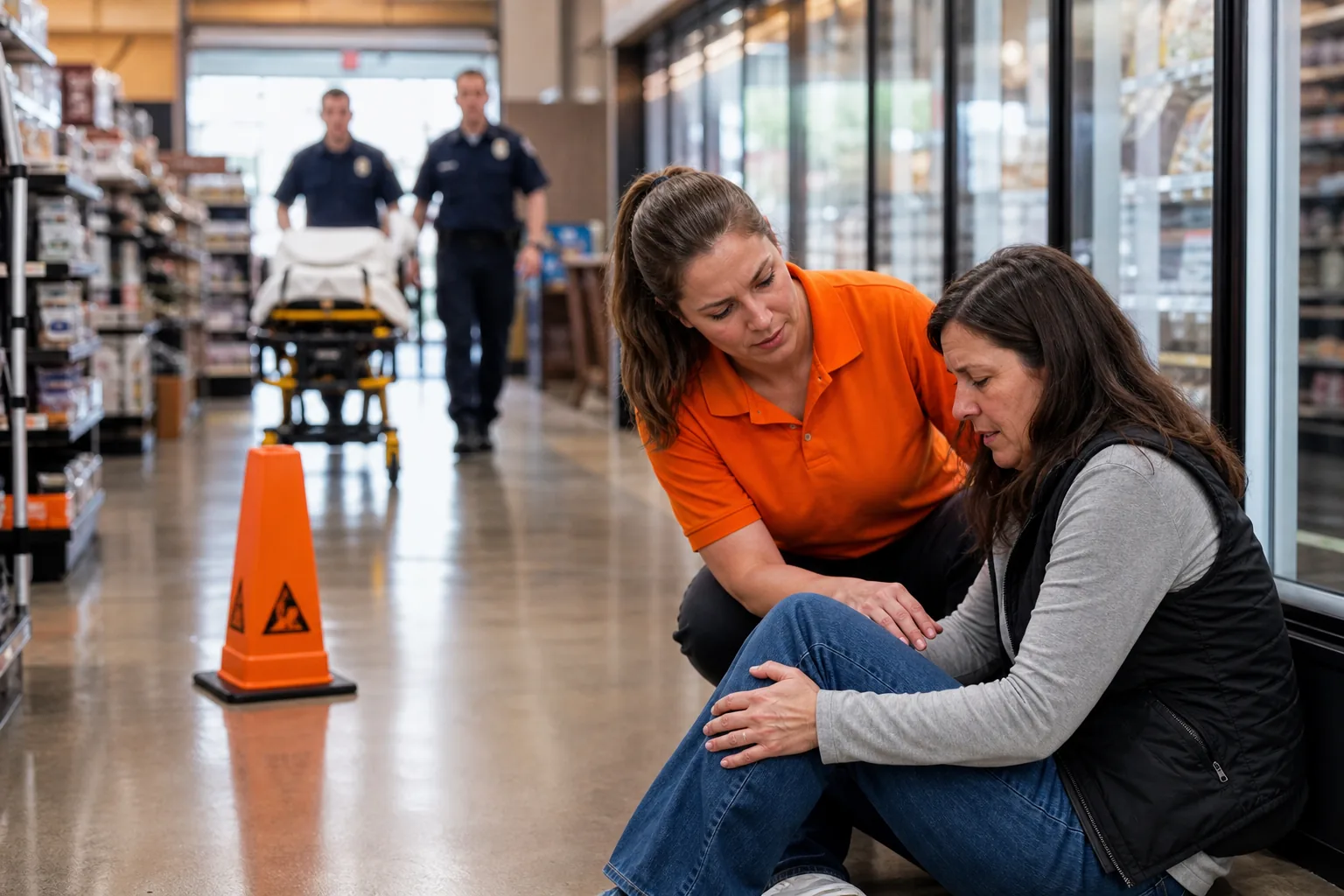 What to do after a slip and fall: helping an injured person in a Utah store