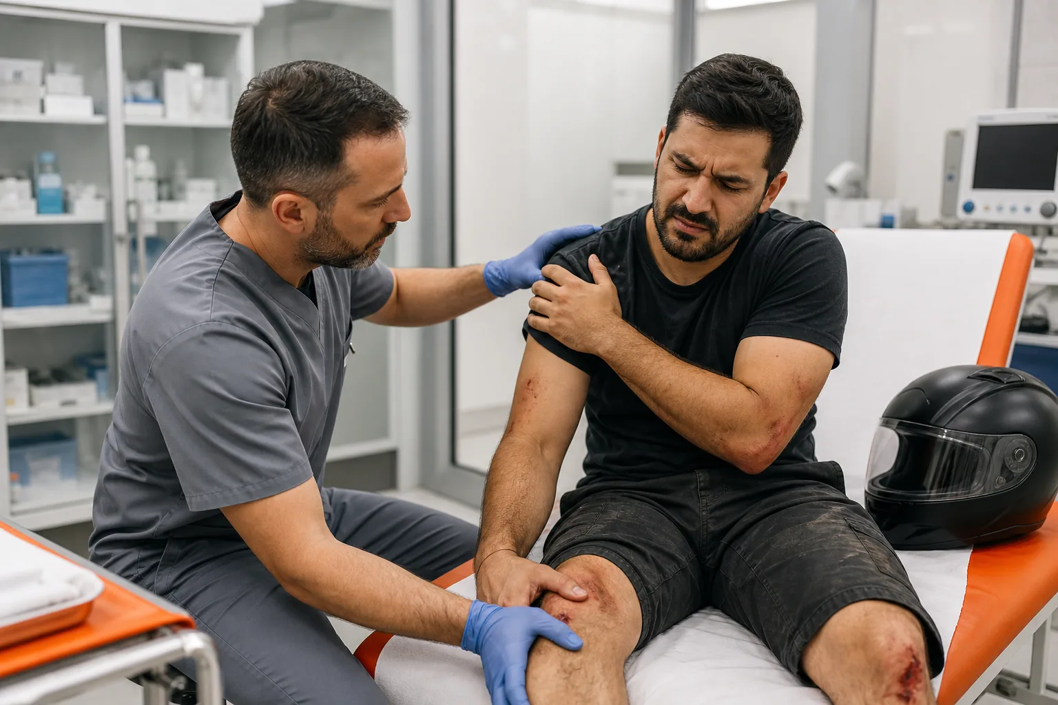 Medical evaluation for common motorcycle accident injuries
