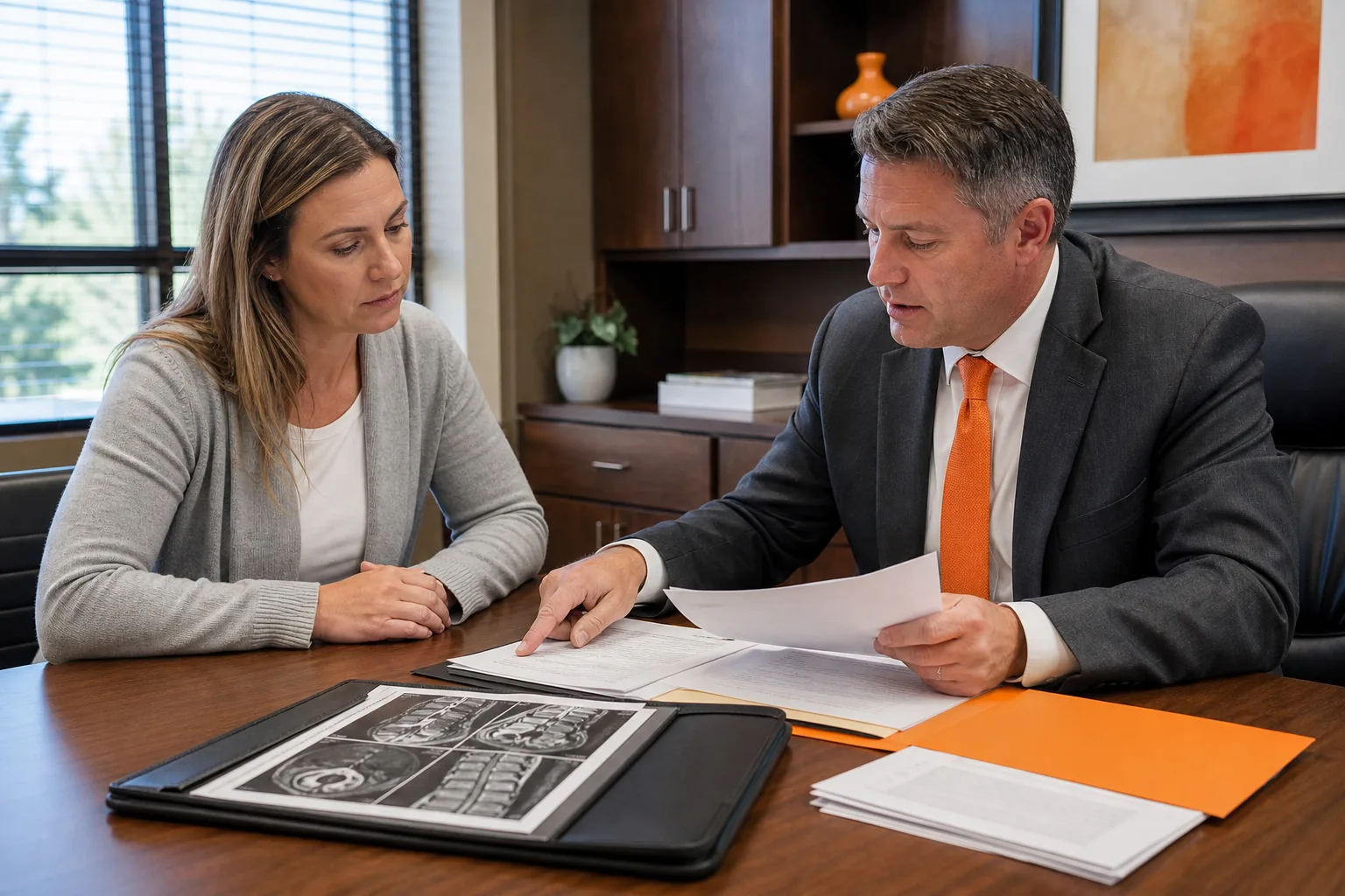 Reviewing a spinal cord injury settlement offer with a Utah personal injury attorney