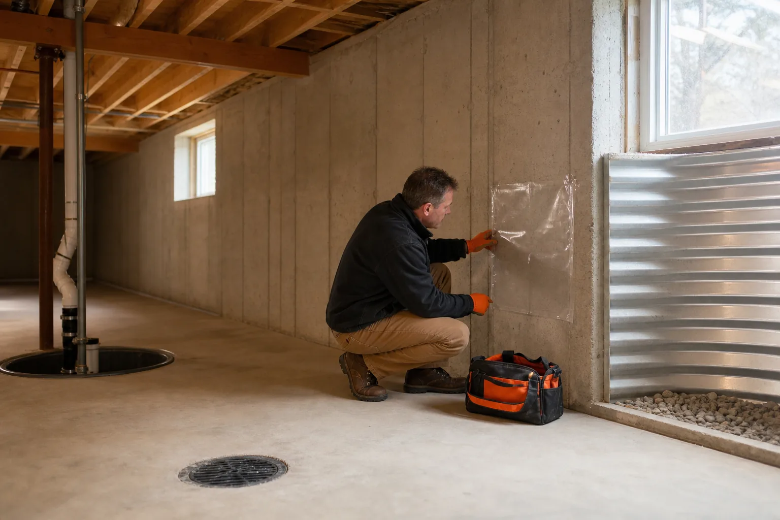 Basement moisture inspection before a Utah basement remodel