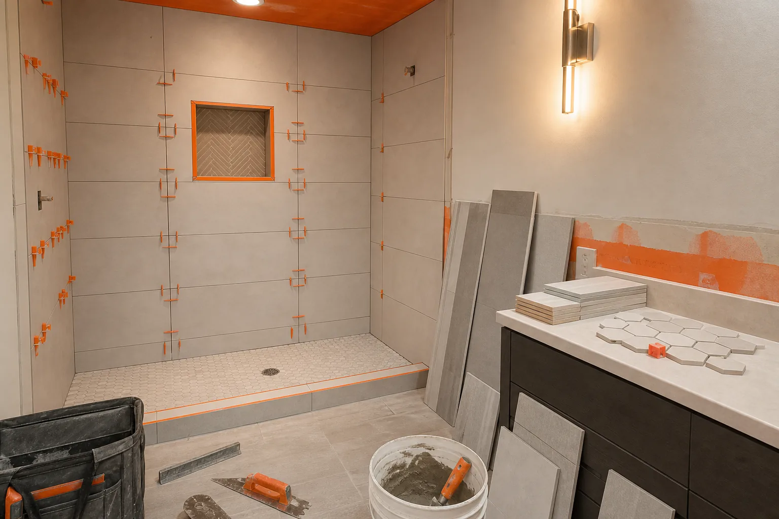 Professional basement bathroom tile installation in Northern Utah