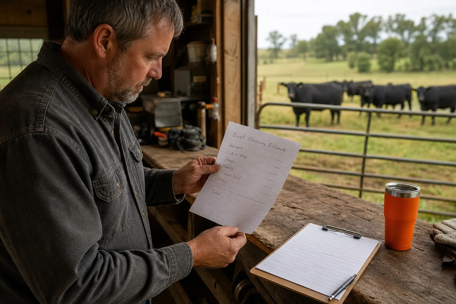 Comparing mobile butcher fees and beef processing costs