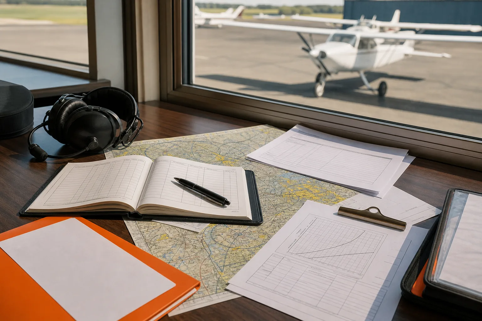 FAA checkride preparation documents and flight planning materials