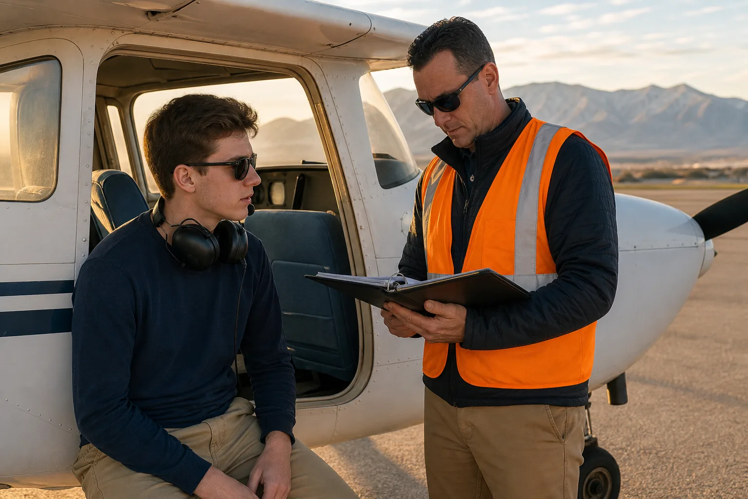 Student beginning flight lessons near me at a Utah flight school