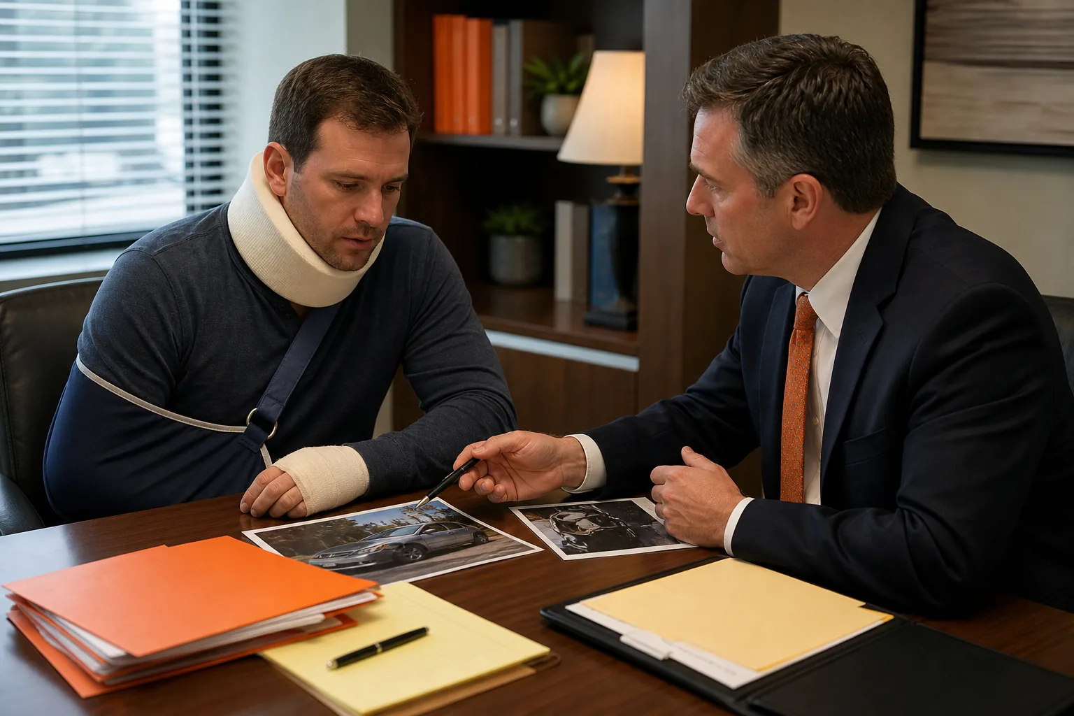 Utah car accident trial case preparation with attorney and client