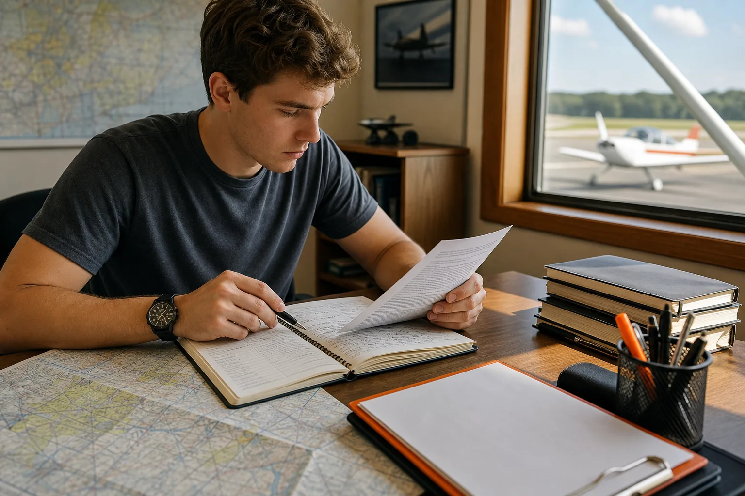Aspiring pilot checking private pilot knowledge test eligibility requirements