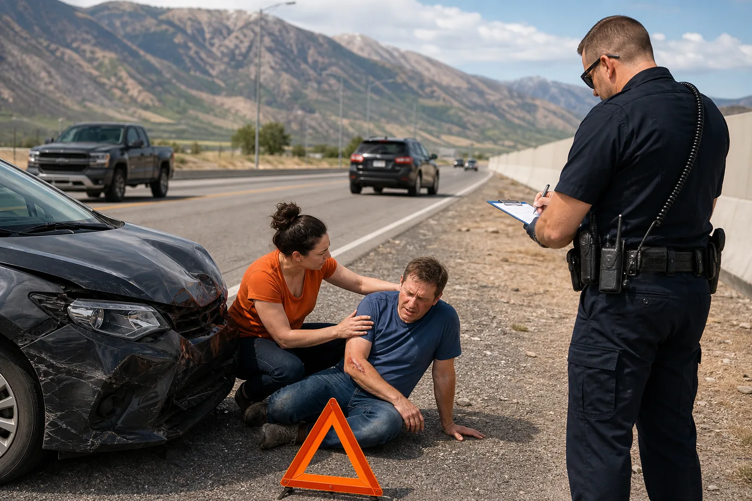 Injured driver reporting a Utah hit and run accident