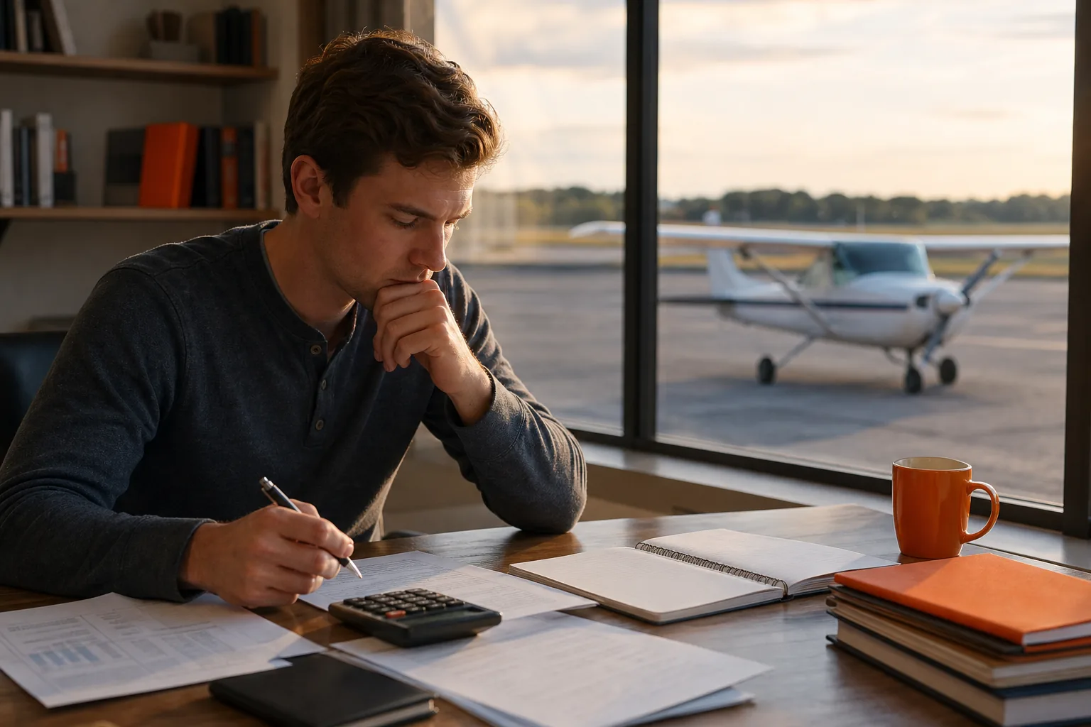 Aspiring pilot comparing flight school costs and training routes