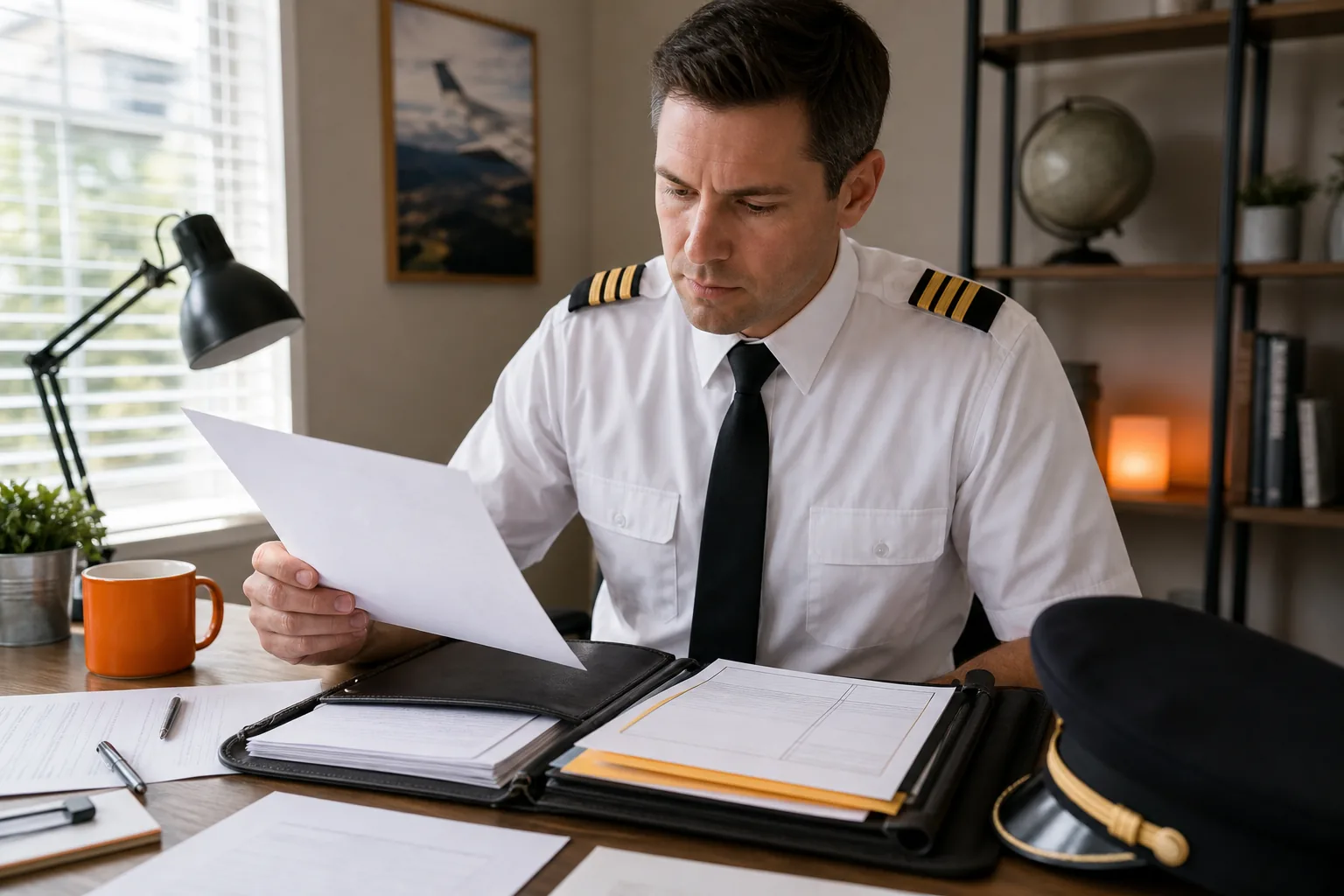 Pilot preparing online application records for an FAA second class medical