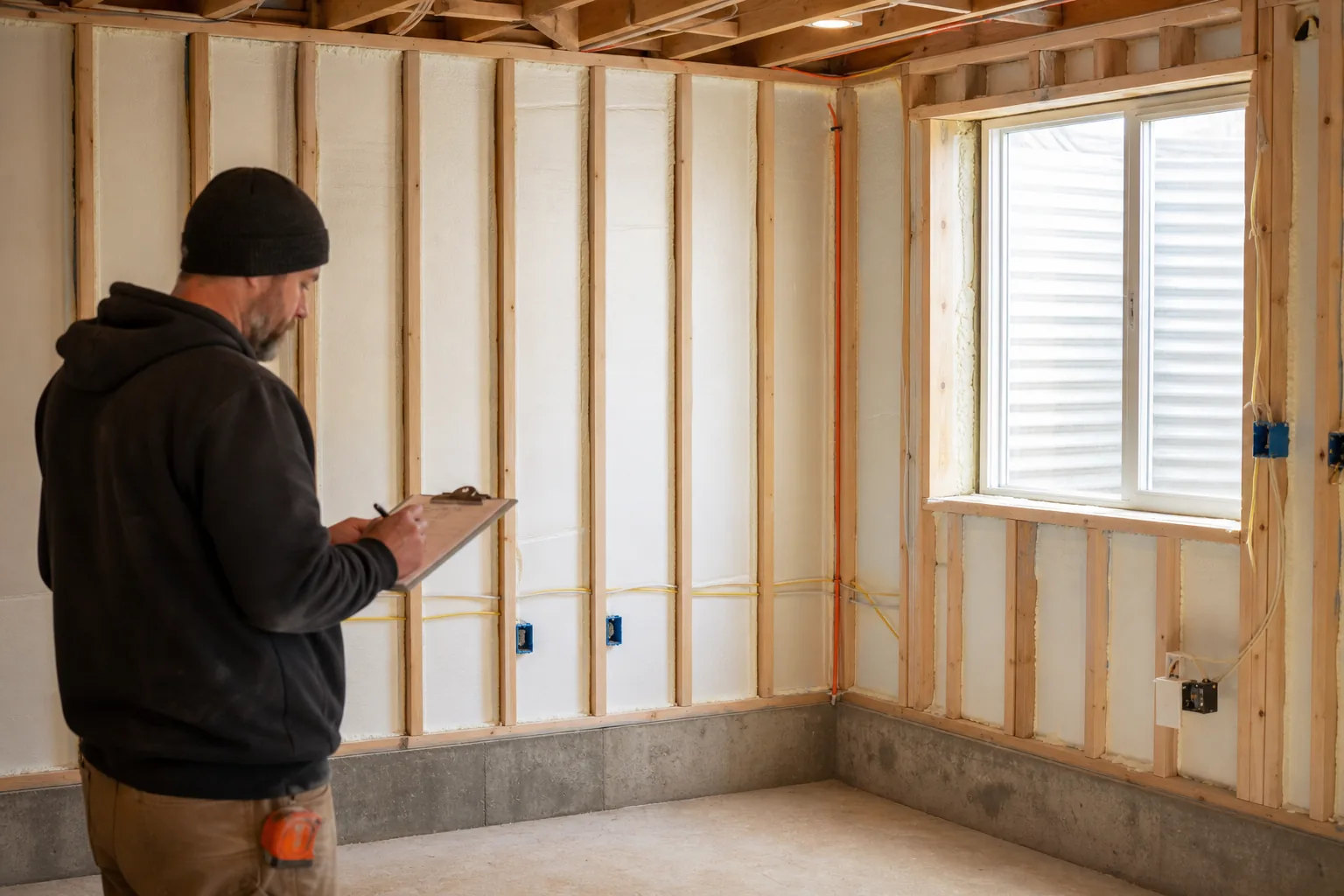 Professional basement insulation framing and final inspection in Utah