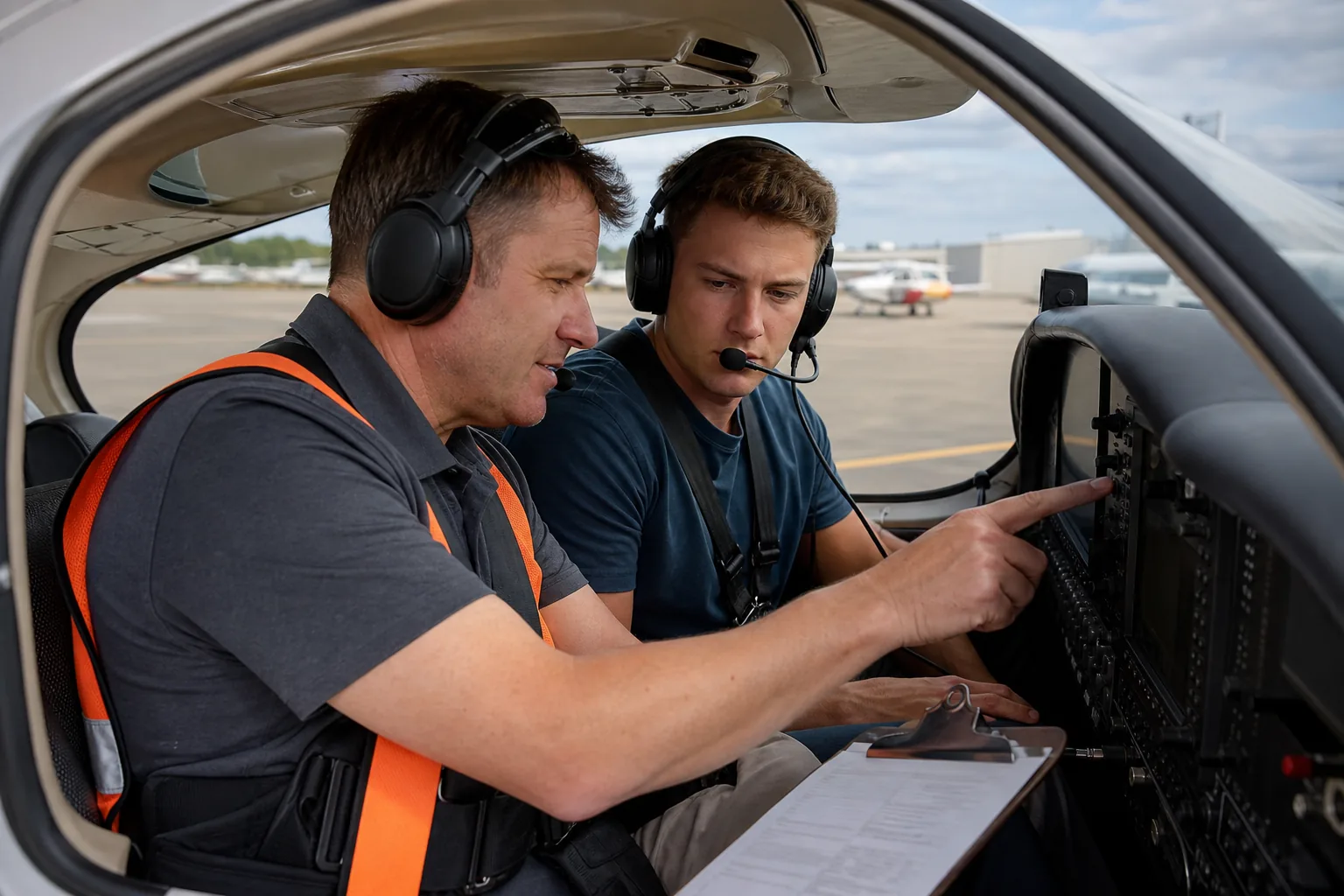 Flight instructor building hours with a student pilot