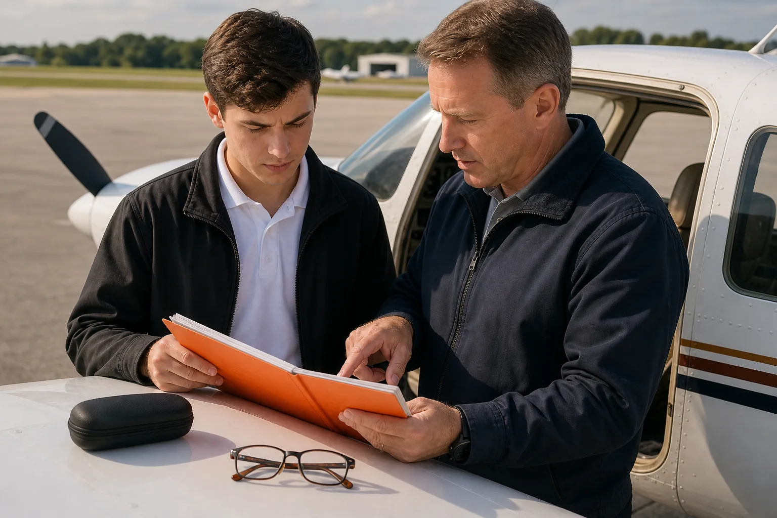Aspiring pilot preparing for an FAA medical exam before flight training.