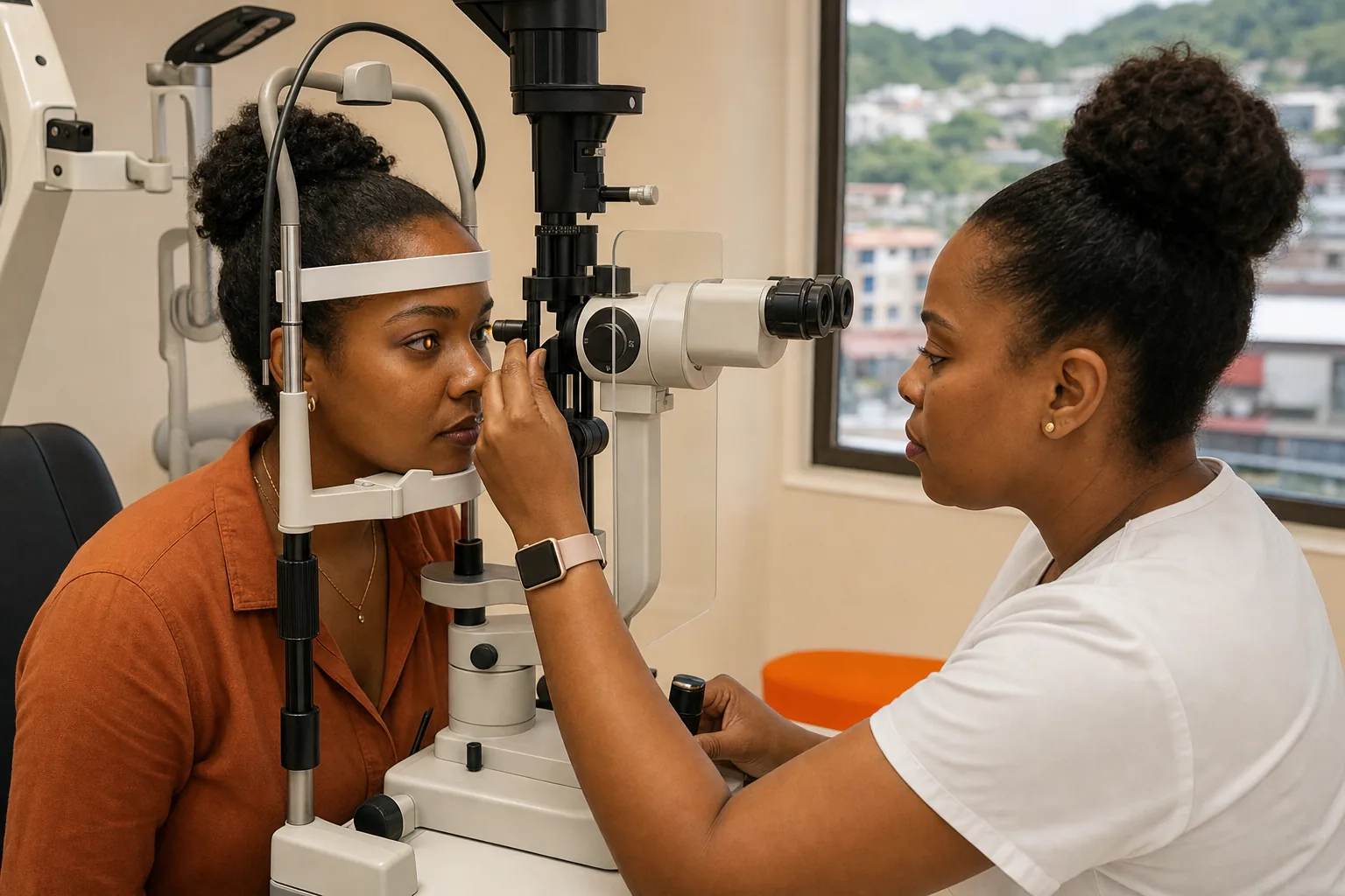 Eye pressure test tonometry examination in Trinidad and Tobago