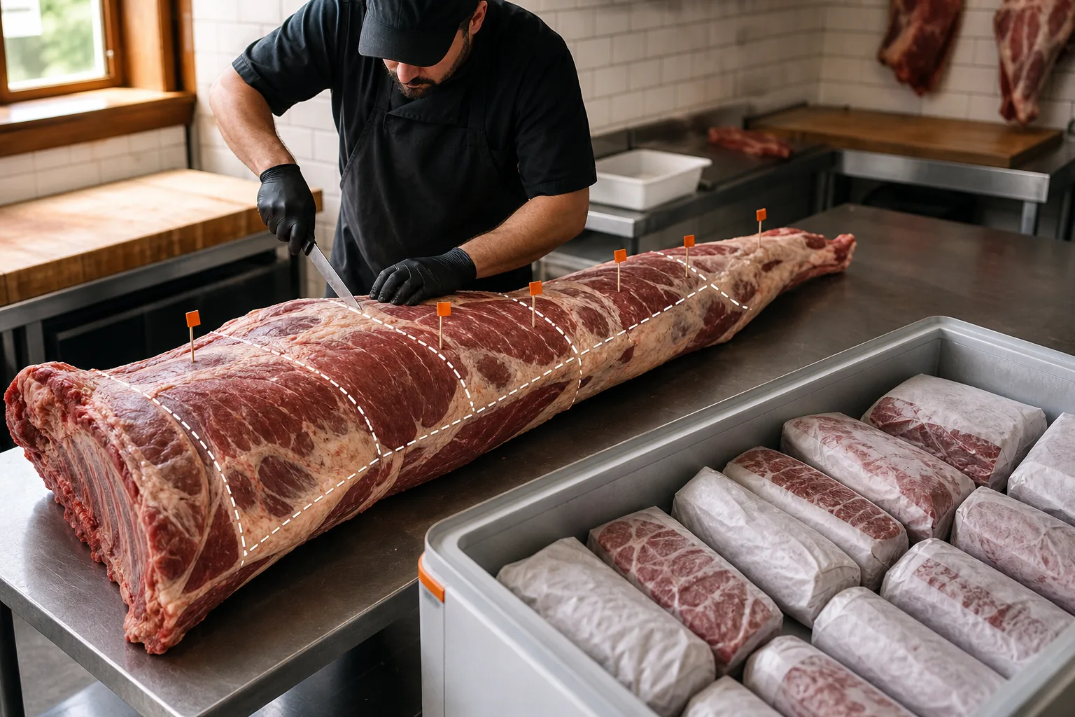 Beef primals and freezer cuts from a half cow