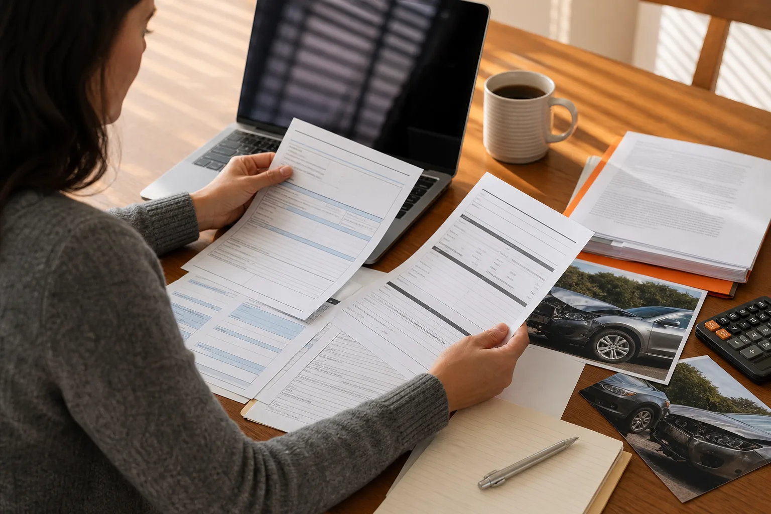 Utah car accident medical bill and insurance claim documents