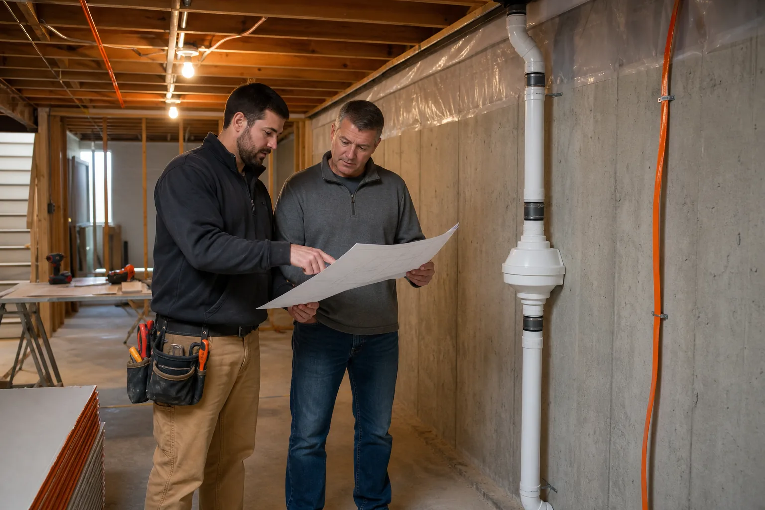 Basement radon mitigation and remodeling plan in Utah