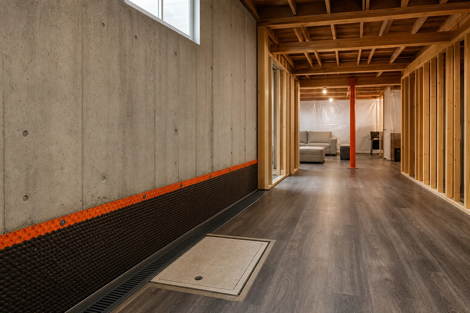 Choosing basement waterproofing methods before finishing a Utah basement