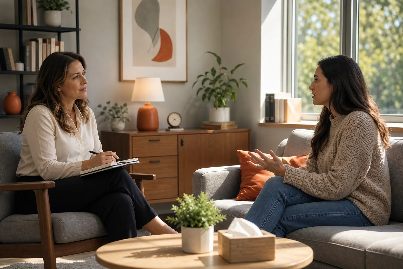 Weekly therapy session continuity and safety