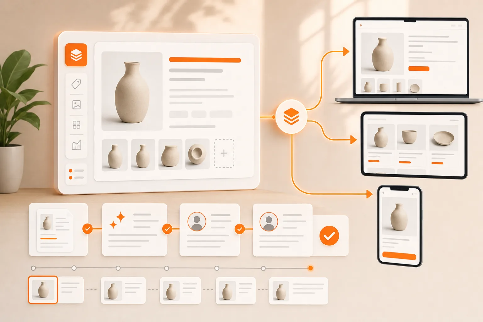 PIM workflow for syncing AI product descriptions across sales channels