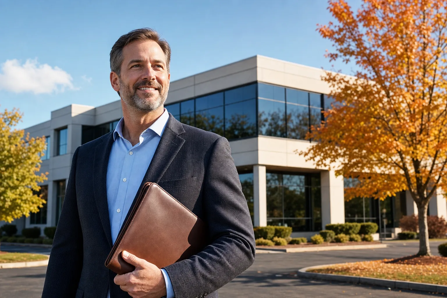 Commercial property owner reviewing tax deduction records in Massachusetts.