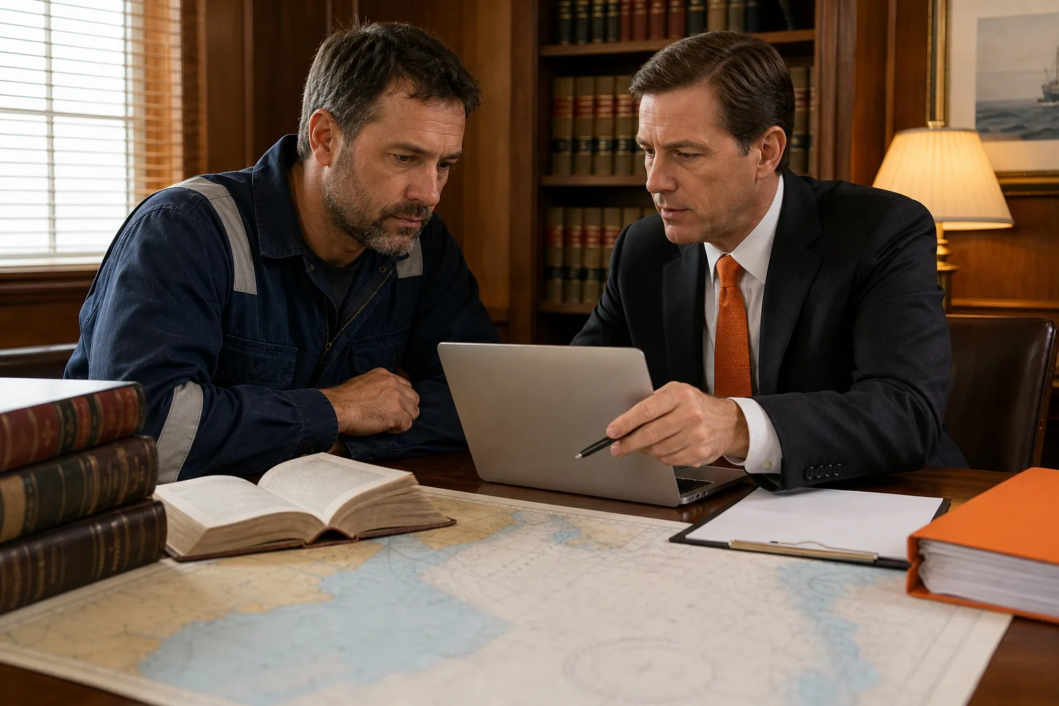 Lawyer helping seaman calculate damages