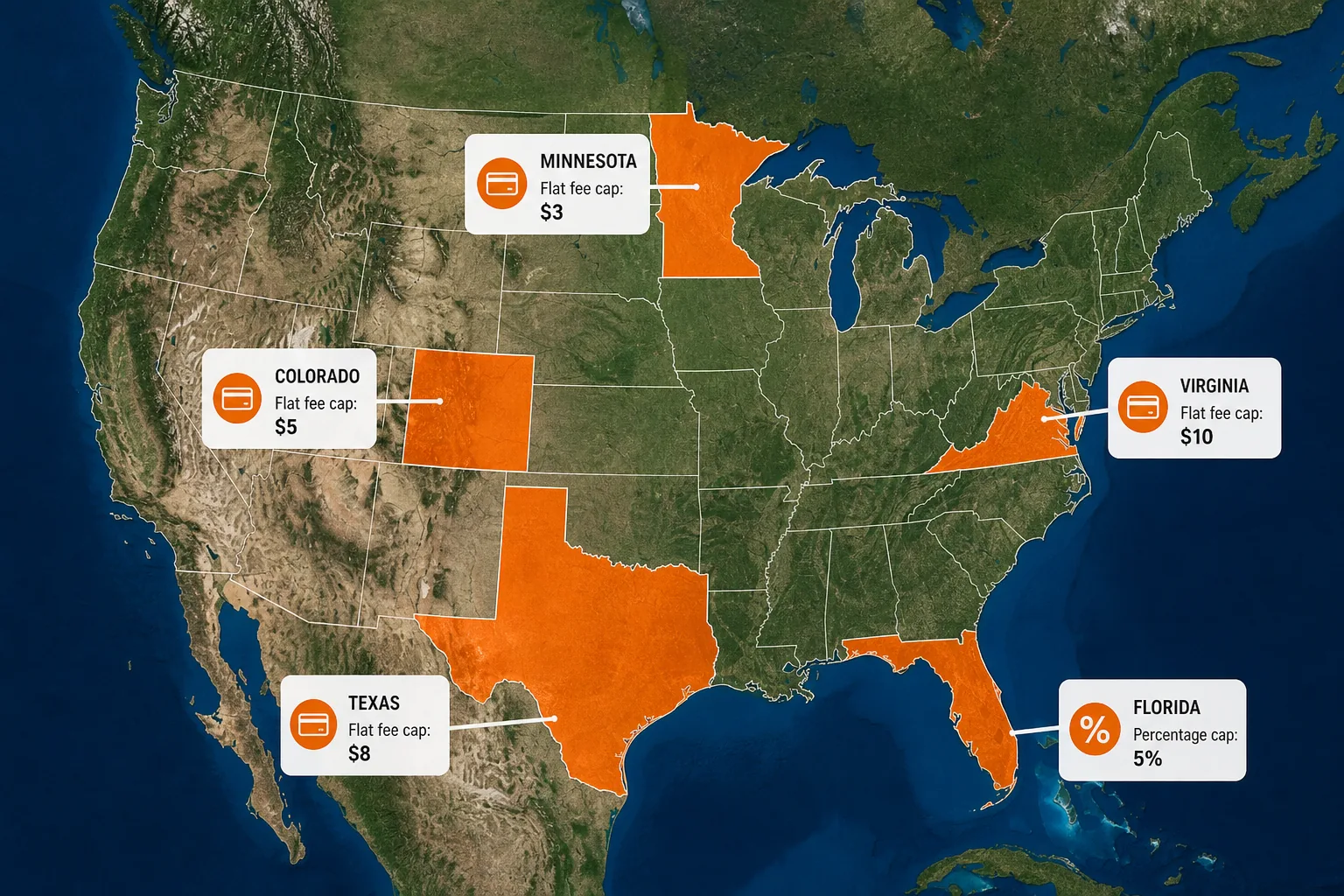 State-by-state late fee limits infographic